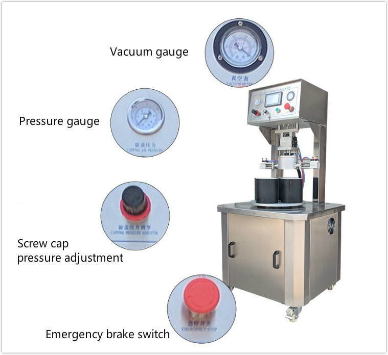 GC-ZKXG30B vacuum screw capping machine for glass jars