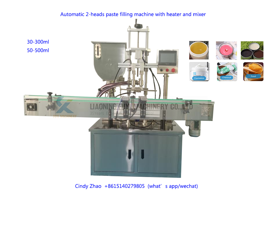 2 heads filling machine with blender and heater